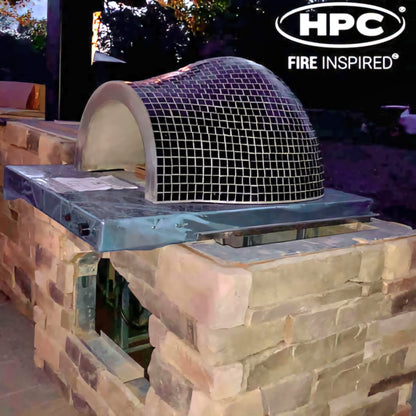  HPC Forno de Pizza Villa Series Gas and Wood-Burning Outdoor Pizza Oven side view