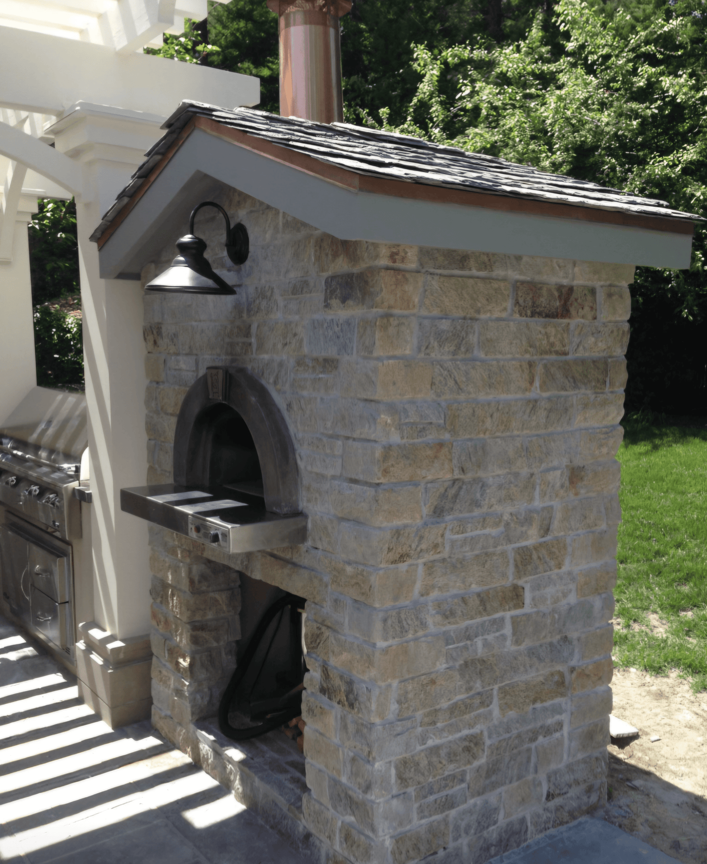 HPC Fire Inspired Di Napoli Series Outdoor Build-In Hybrid Gas Fired Pizza Oven - Side View