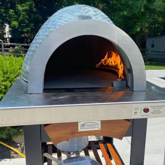 HPC Forno de Pizza Gas and Wood-Burning Outdoor Pizza Oven- Forno Series [With Cart]